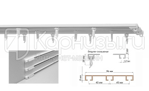 Карниз потолочный широкий арт.083 3х рядный