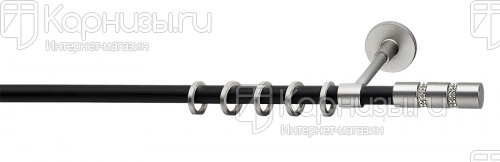 Карниз Флумини черный/хром матовый 16 мм от магазина karnizy.ru