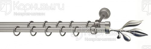 Карниз Баваро хром матовый рифленый 16мм от магазина karnizy.ru