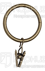 Кольцо с прищепкой антик 25мм от магазина Karnizy.ru