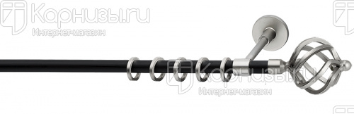 Карниз Хелена черный/хром матовый 16 мм от магазина karnizy.ru
